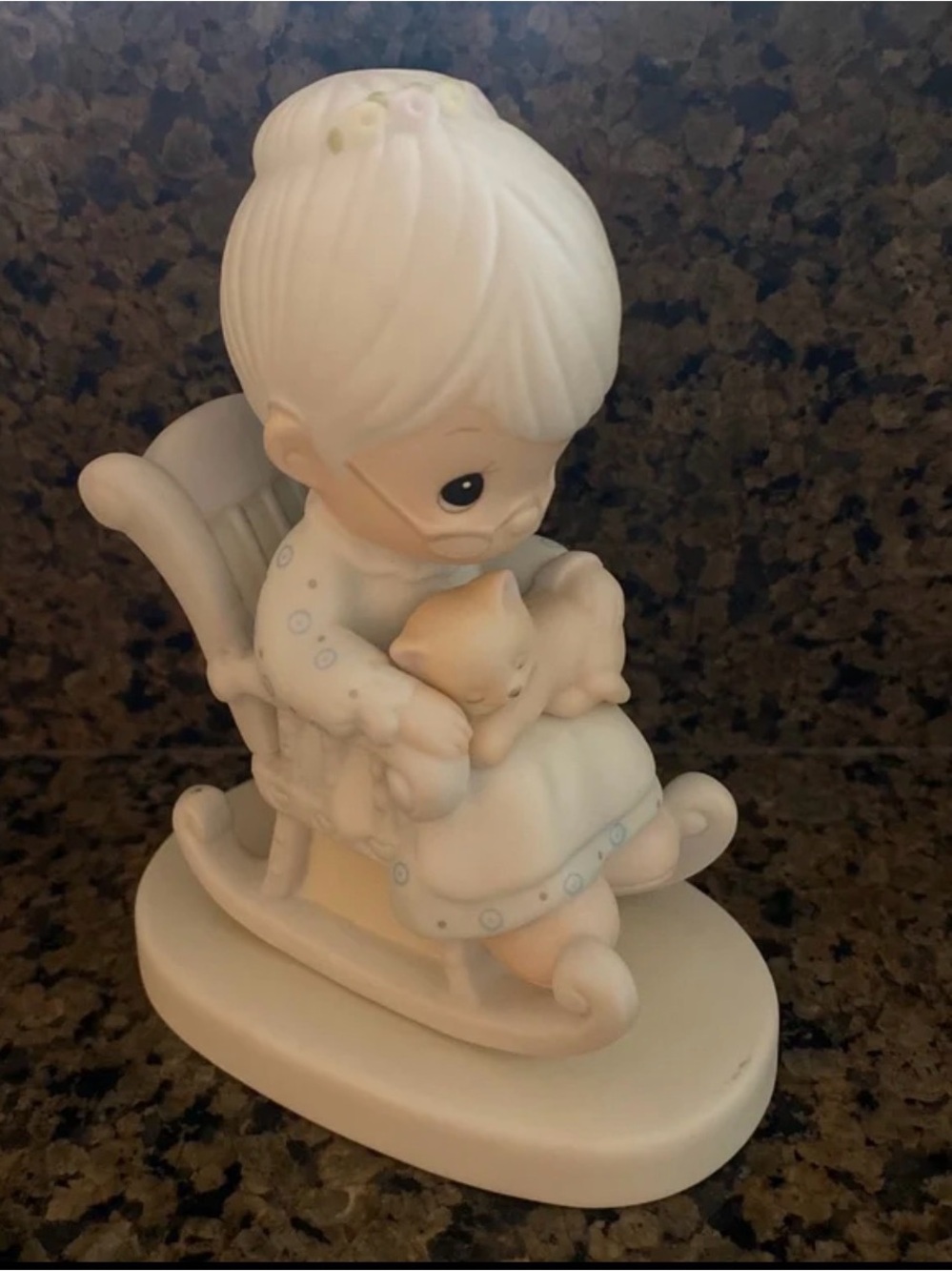 Precious Moments Porcelain Grandma in Rocking Chair Figurine